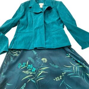 KC Spencer skirt and matching jacket in  beautiful teal.